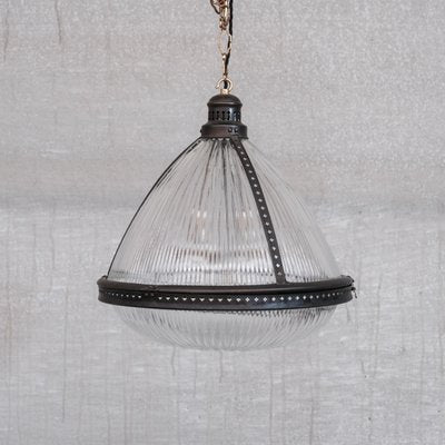 Antique French Holophane Prismatic Glass Pendant Light-JRP-1432070