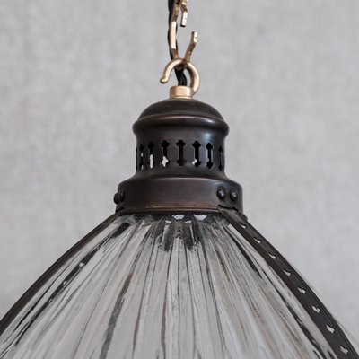 Antique French Holophane Prismatic Glass Pendant Light-JRP-1432070