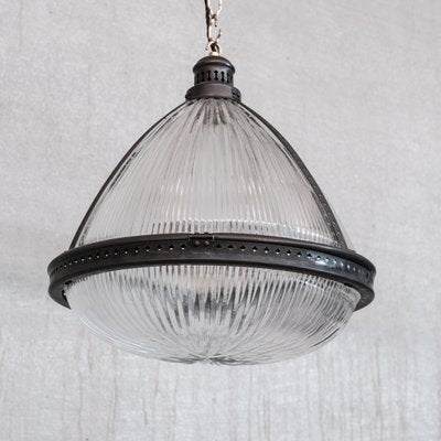 Antique French Holophane Prismatic Glass Pendant Light-JRP-1432070