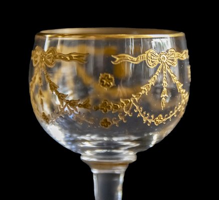 Antique French Liqueur Glasses attributed to Baccarat / Saint Louis Crystal, Set of 6-ZVH-1369236