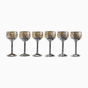 Antique French Liqueur Glasses attributed to Baccarat / Saint Louis Crystal, Set of 6-ZVH-1369236