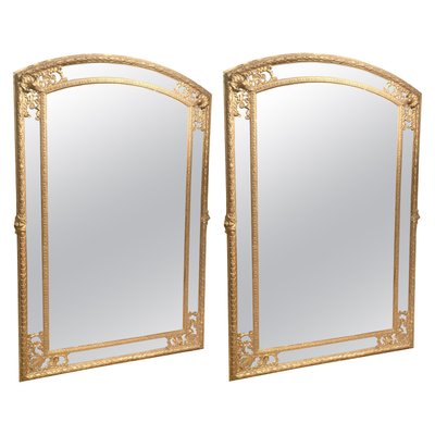 Antique French Louis XV Style Full Length Giltwood Pier Mirrors, 19th Century, Set of 2-AXE-1433413