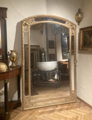 Antique French Louis XV Style Full Length Giltwood Pier Mirrors, 19th Century, Set of 2-AXE-1433413