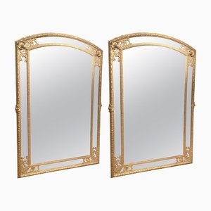 Antique French Louis XV Style Full Length Giltwood Pier Mirrors, 19th Century, Set of 2-AXE-1433413