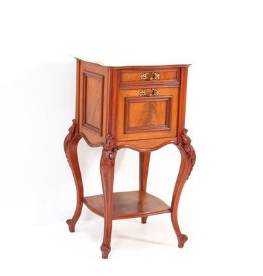 Antique French Louis XV Style Mahogany Nightstand, 1900s-MY-859970