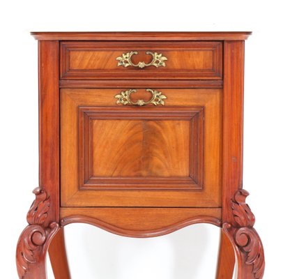 Antique French Louis XV Style Mahogany Nightstand, 1900s-MY-859970