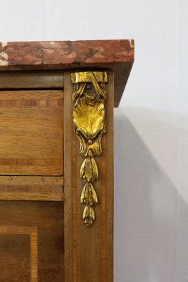 Antique French Mahogany & Marble Top Nightstand, 1900s-RIU-729576