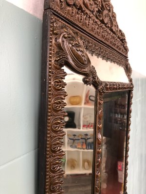 Antique French Mirror in Brass in Louis XIV Style-FOV-1807146