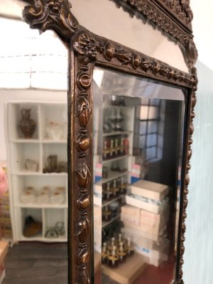 Antique French Mirror in Brass in Louis XIV Style-FOV-1807146