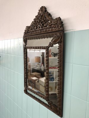 Antique French Mirror in Brass in Louis XIV Style-FOV-1807146