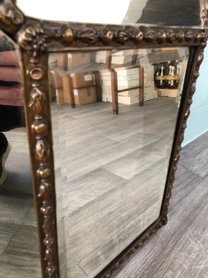 Antique French Mirror in Brass in Louis XIV Style-FOV-1807146