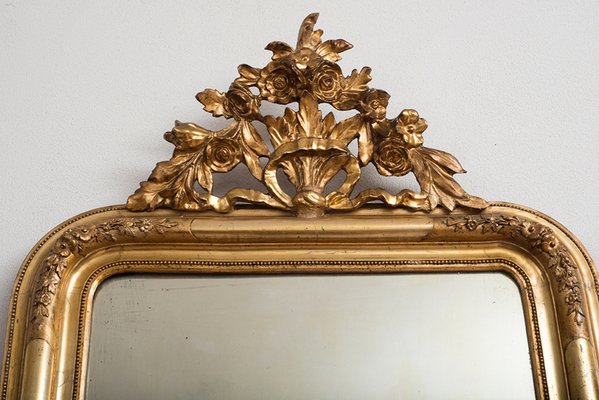 Antique French Mirror in Gilded and Carved Wood-KKK-1326066