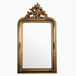 Antique French Mirror in Gilded and Carved Wood-KKK-1326066