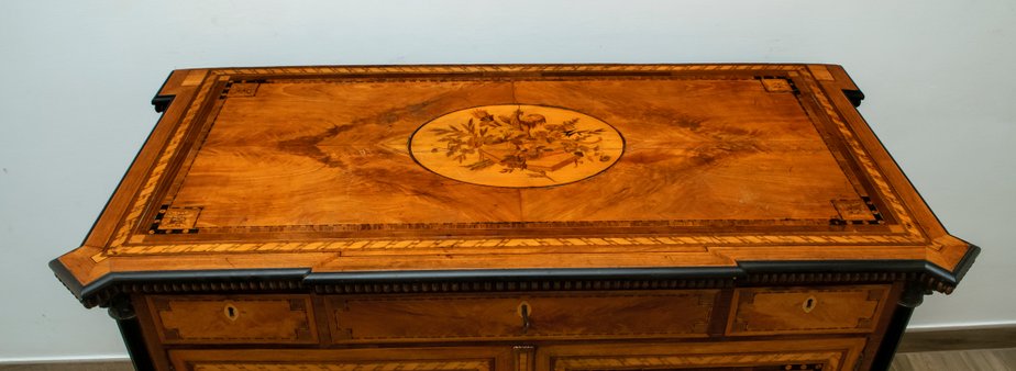 Antique French Napoleon III Floral Motif Sideboard-FER-592052