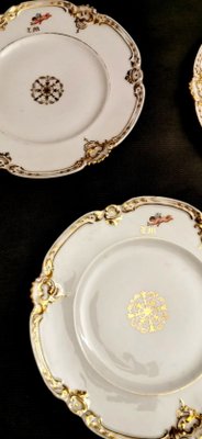 Antique French Napoleon III Hand-Painted Dishes from Porcelaine de Paris, Set of 10-QRS-666472