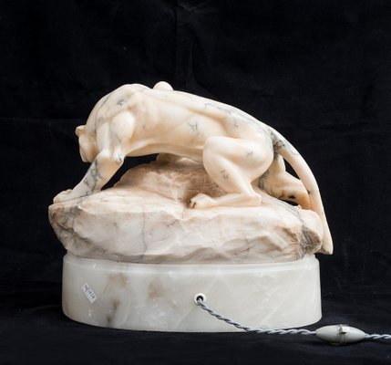 Antique French Napoleon III Lamp with Panther-KKK-1776534