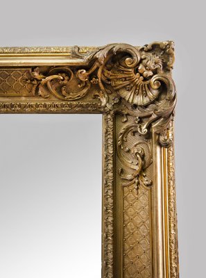 Antique French Napoleon III Mirror in Gilt and Carved Wood, 19th Century-KKK-1749343