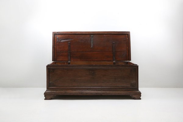 Antique French Oak Chest Linen Trunk, 1800-YSY-1334110