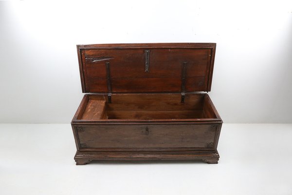 Antique French Oak Chest Linen Trunk, 1800-YSY-1334110