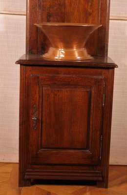 Antique French Oak & Copper Washstand, 1800s-HPU-846946