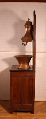 Antique French Oak & Copper Washstand, 1800s-HPU-846946