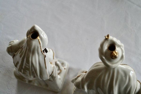 Antique French Paris Porcelain Porte Plume Statues for Ink Pens, 1835, Set of 2-DVX-1811217