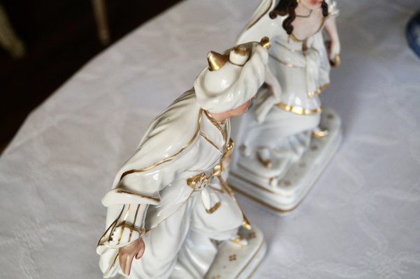 Antique French Paris Porcelain Porte Plume Statues for Ink Pens, 1835, Set of 2-DVX-1811217