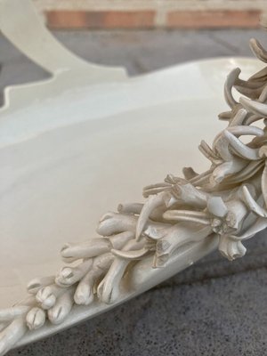 Antique French Porcelain Basket with Floral Decoration from Hb & Cie Choisy Le Roi-NOU-838720