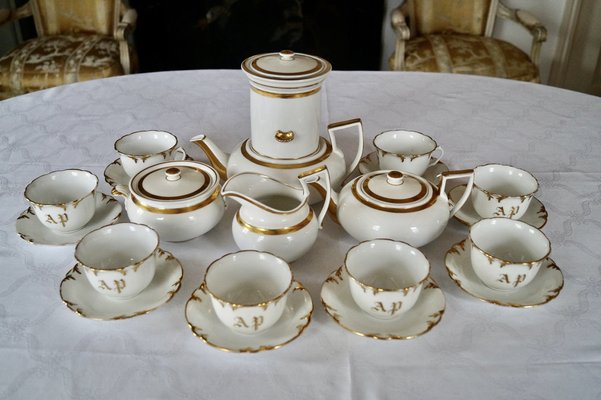 Antique French Porcelain Coffee Tea Set, 1865, Set of 13-DVX-1816587