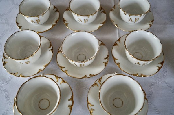 Antique French Porcelain Coffee Tea Set, 1865, Set of 13-DVX-1816587