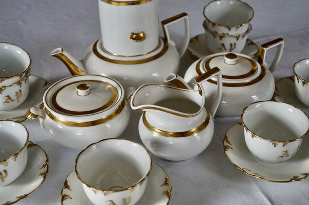 Antique French Porcelain Coffee Tea Set, 1865, Set of 13-DVX-1816587