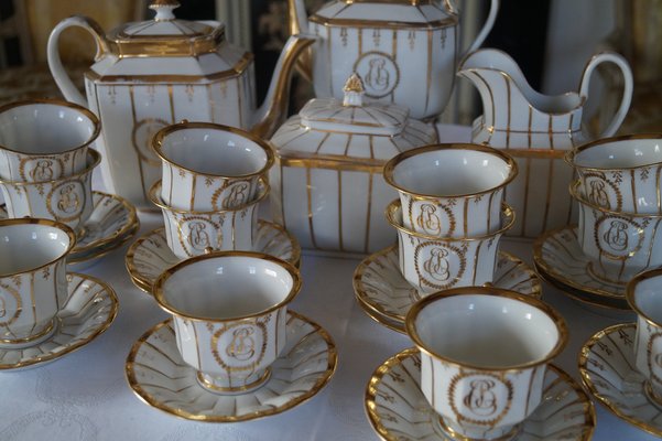 Antique French Porcelain Tea Service, 1840, Set of 16-DVX-1806160