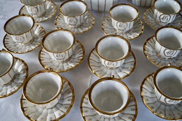 Antique French Porcelain Tea Service, 1840, Set of 16-DVX-1806160