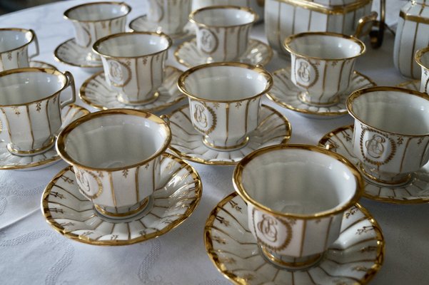 Antique French Porcelain Tea Service, 1840, Set of 16-DVX-1806160