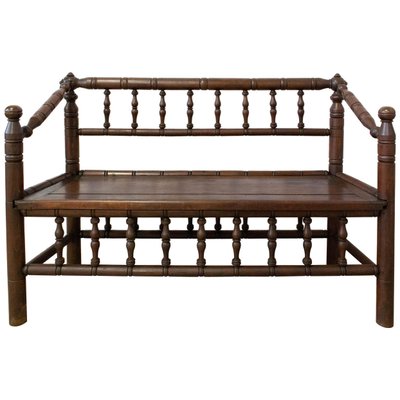 Antique French Provincial Baluster Bench in Turner's Chairs Style-RIU-740814