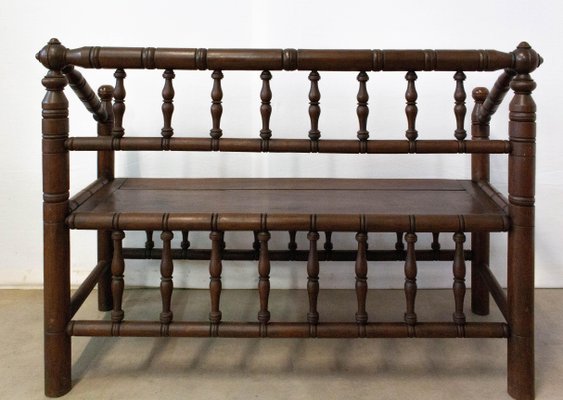 Antique French Provincial Baluster Bench in Turner's Chairs Style-RIU-740814