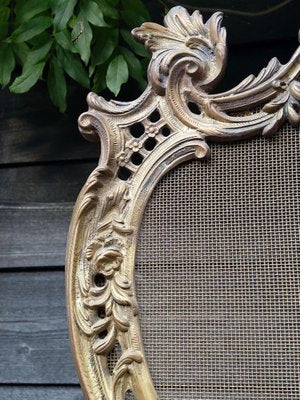 Antique French Rococo Style Fireplace Screen in Brass, 1890s-URP-1740256