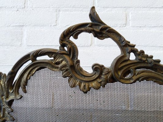 Antique French Rococo Style Fireplace Screen in Brass, 1890s-URP-1740256