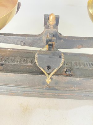 Antique French Scale in Wrought Iron and Brass, France, 19th Century-UR-1746572