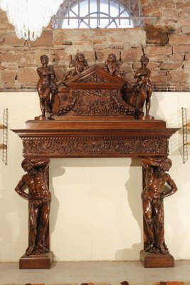 Antique French Sculpted Fireplace in Wood-WEQ-1339091