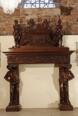 Antique French Sculpted Fireplace in Wood-WEQ-1339091