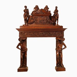 Antique French Sculpted Fireplace in Wood-WEQ-1339091