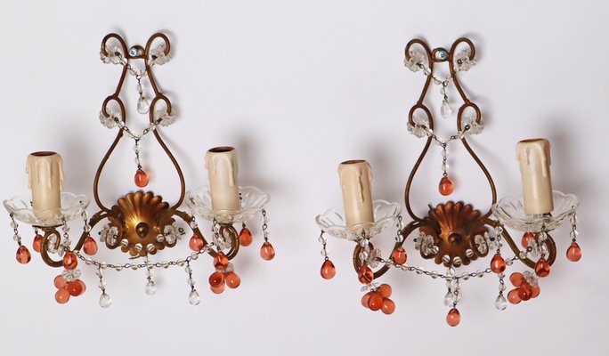 Antique French Wall Lights, 1950s, Set of 2-ESB-1368068