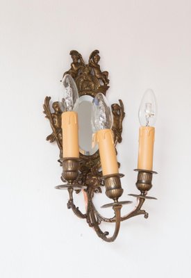 Antique French Wall Lights with Mirror, 19th Century, Set of 2-JWI-1362135