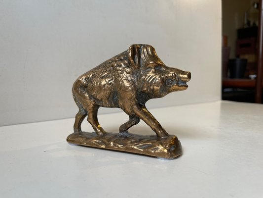 Antique French Wild Boar Sculpture in Bronze, 1920s-LCR-1336853