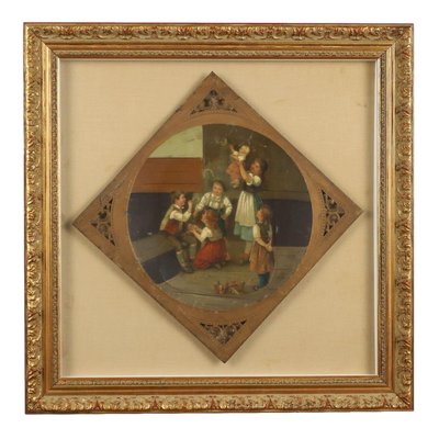 Antique Game Painting on Metal, 19th Century-VMM-2023915