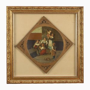 Antique Game Painting on Metal, 19th Century-VMM-2023915