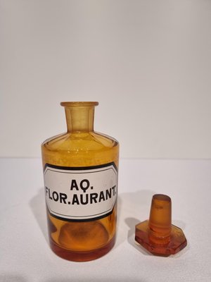 Antique German Amber Glass Apothecary Pharmacy Hand Blown Jars, Set of 13-NQV-1225751