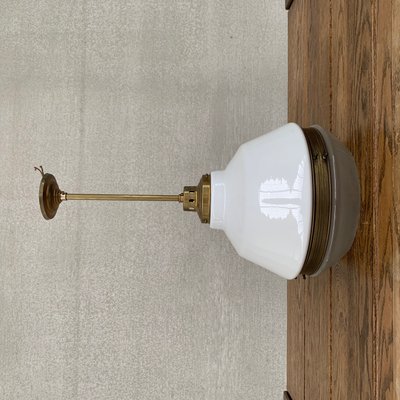 Antique German Two-Tone Pendant Light with Brass Stem-JRP-1003661