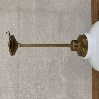 Antique German Two-Tone Pendant Light with Brass Stem-JRP-1003661